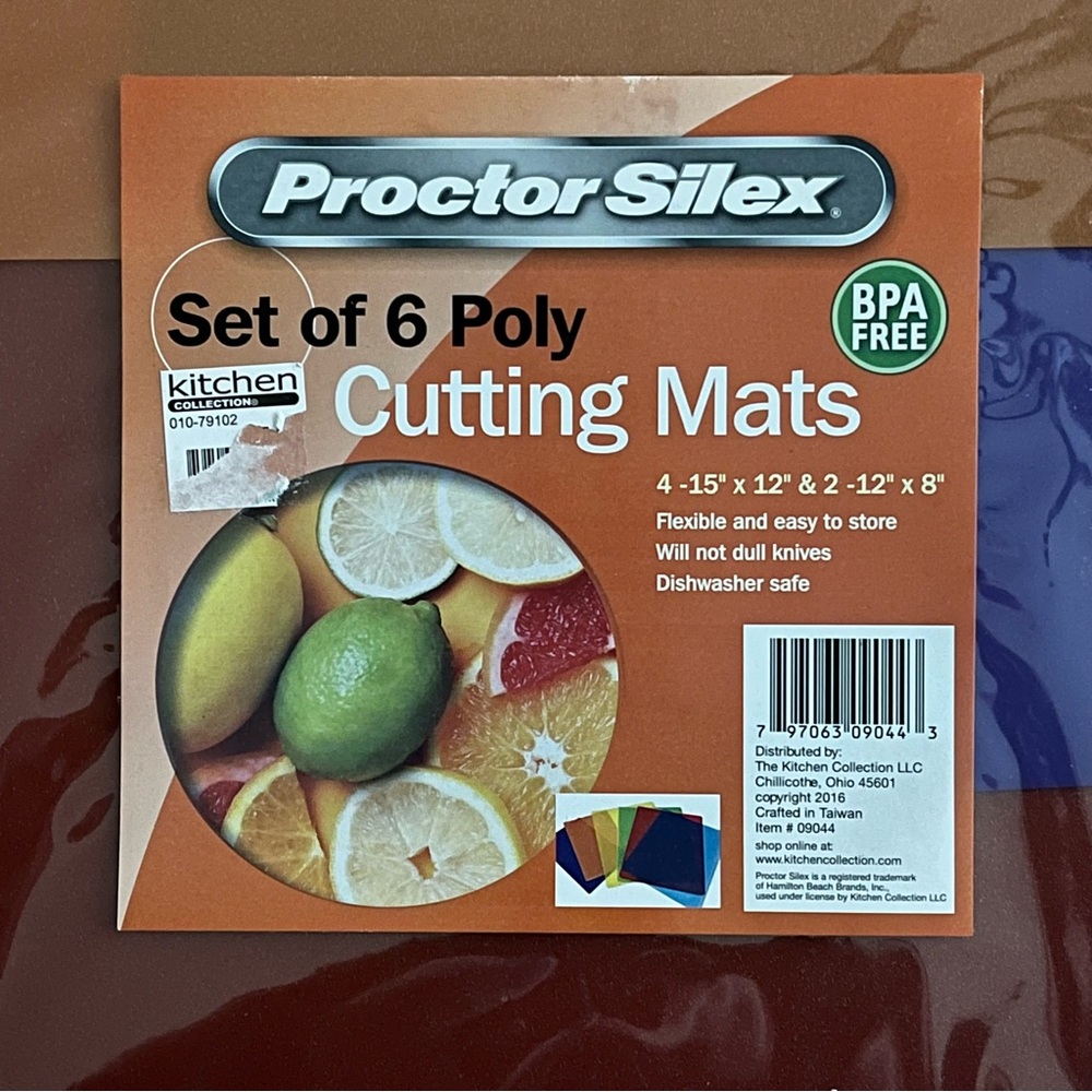 NWT Proctor Silex Set of 6 Kitchen Poly Cutting Mats BPA Free - Picture 4 of 7